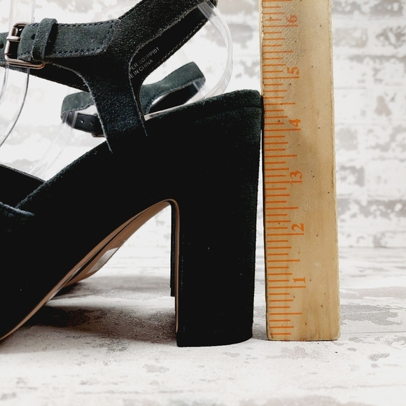 NEW Splendid Piper Brown Suede Heeled Platform Sandals W706 - Picture 8 of 14